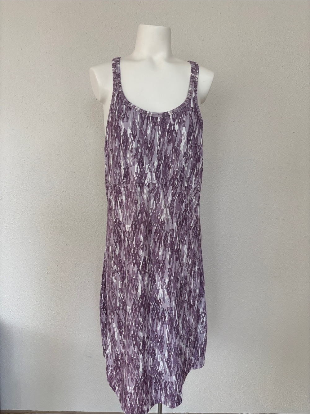 FINAL! Columbia Patterned Purple Plum Scoop-Neck Dress